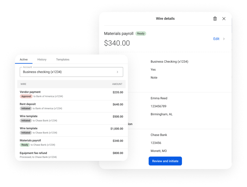 Banno Business Banking wire transfers