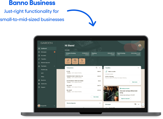 banno business, just right for small to midsize bussiness.