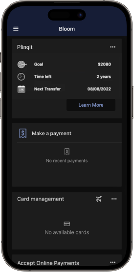 Plinqit app using Jack Henry's API