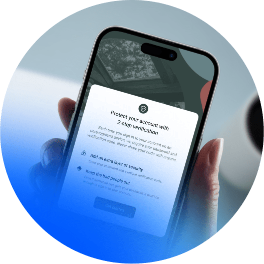 Two-factor verification prompt on a mobile device
